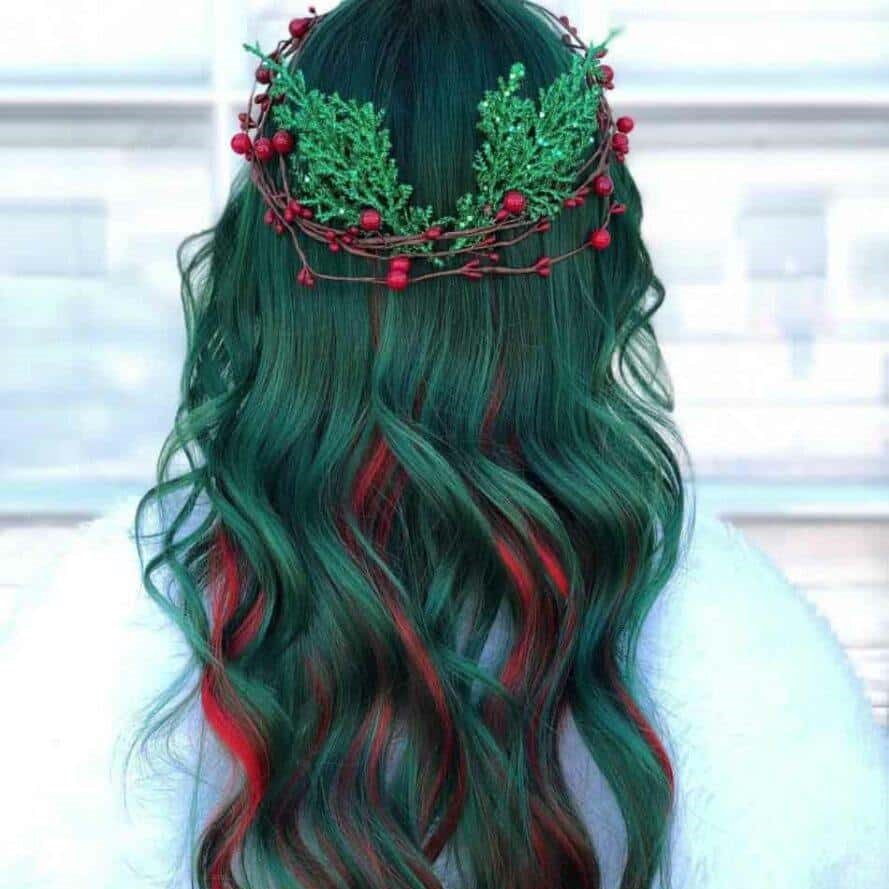 Christmas hair style from curling iron wand